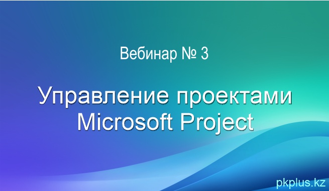 Вебинар по управлению проектами MS Project 3